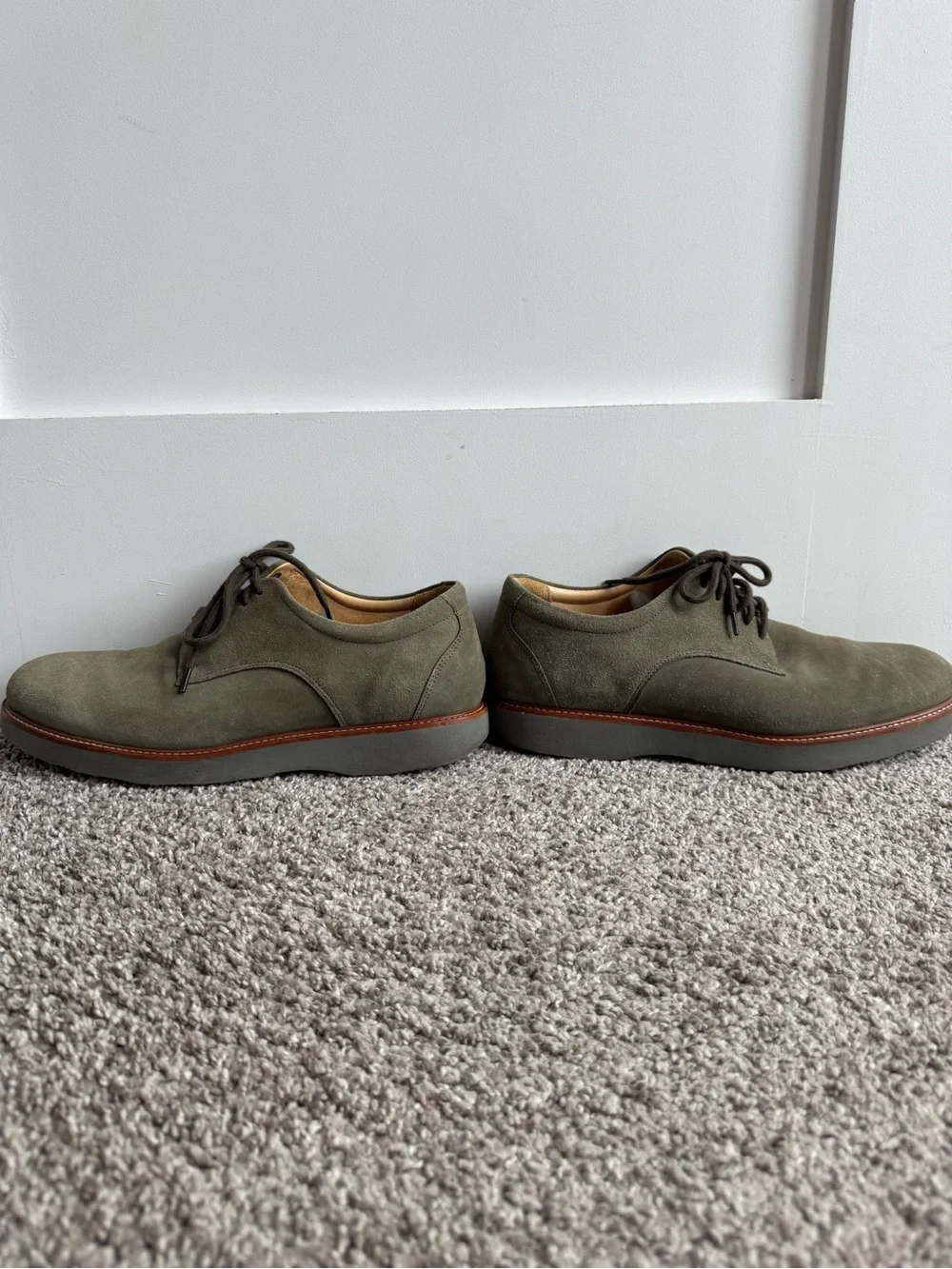 Samuel Hubbard Olive Suede Derby Shoes - Lace-Up Men's Size 10